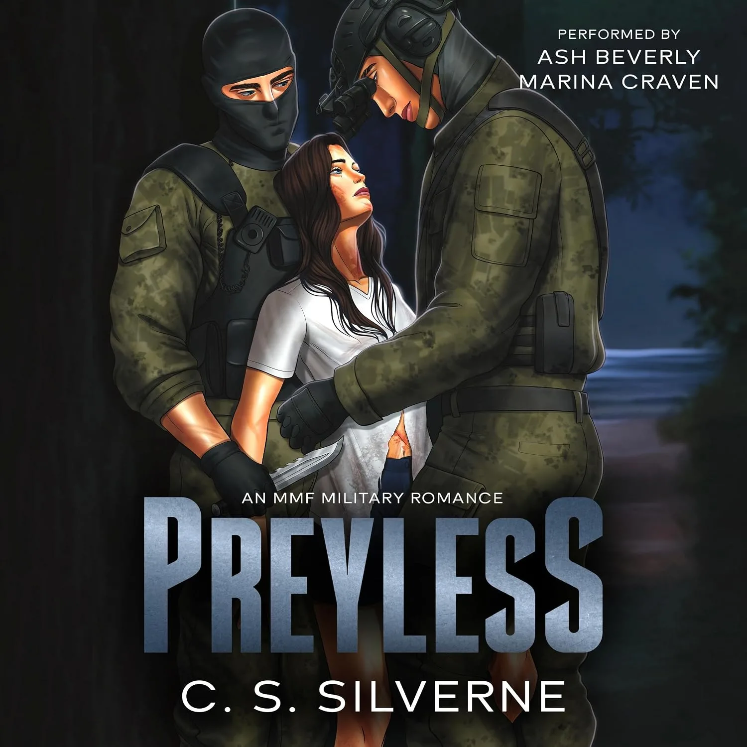 Portada de Preyless: An MMF Military Romance